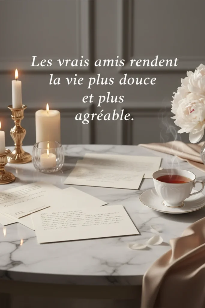 Les vrais amis rendent la vie plus douce et plus agréable.