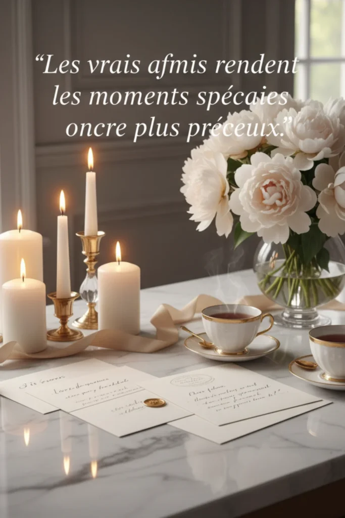 Les vrais amis rendent les moments spéciaux encore plus précieux.
