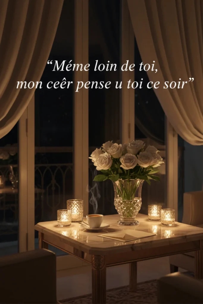 Même loin de toi, mon cœur pense à toi ce soir.