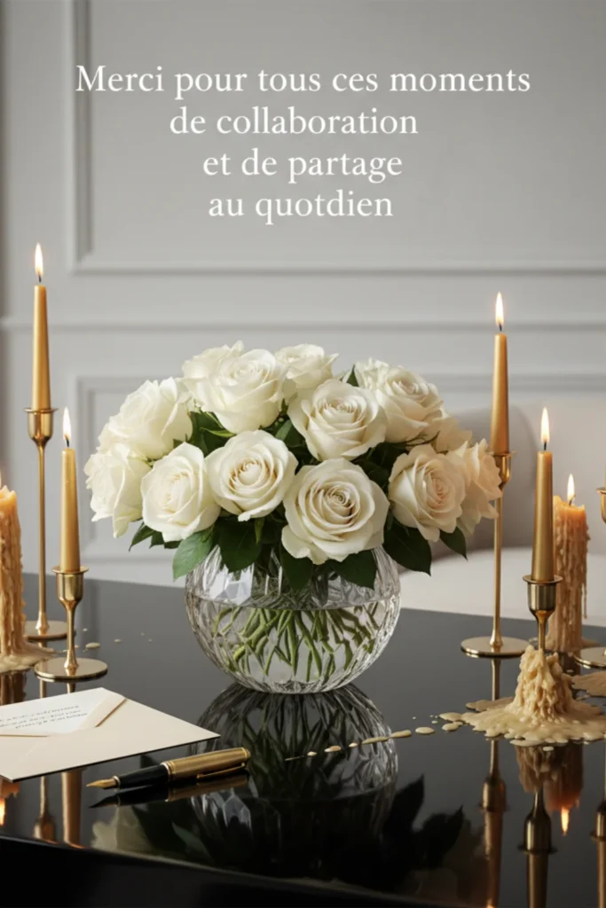 “Merci pour tous ces moments de collaboration et de partage au quotidien.”