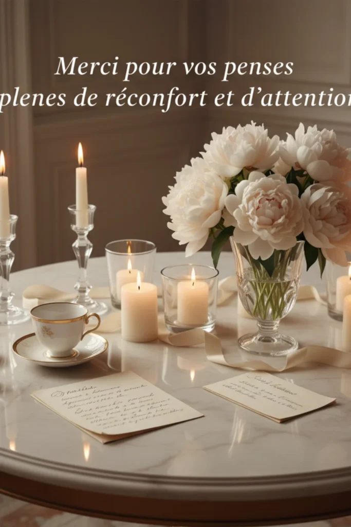 Merci pour vos pensées pleines de réconfort et d’attention.