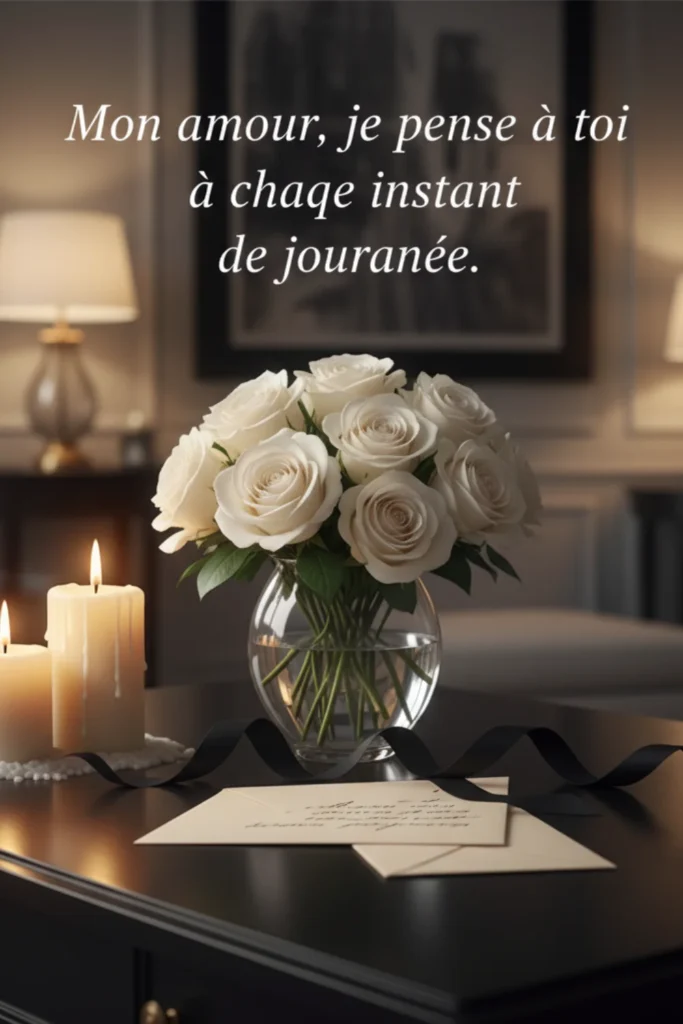 Mon amour, je pense à toi à chaque instant de la journée.