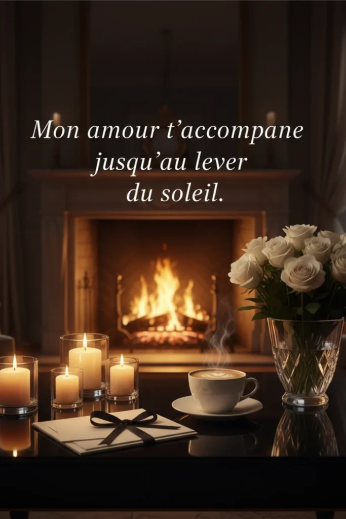 Mon amour t’accompagne jusqu’au lever du soleil.