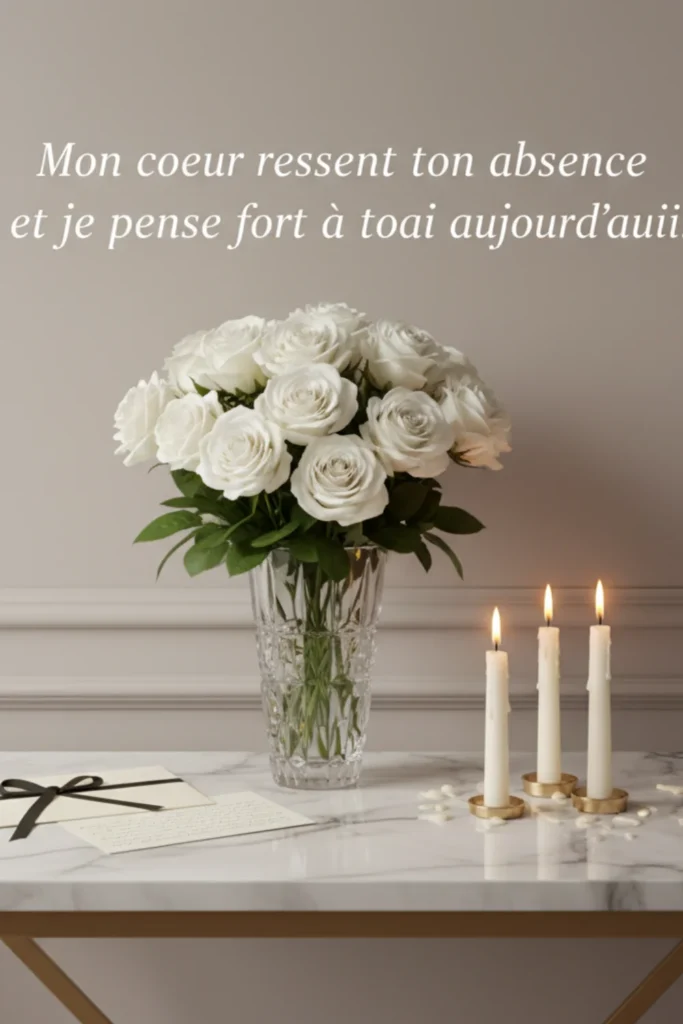 Mon cœur ressent ton absence et je pense fort à toi aujourd’hui.