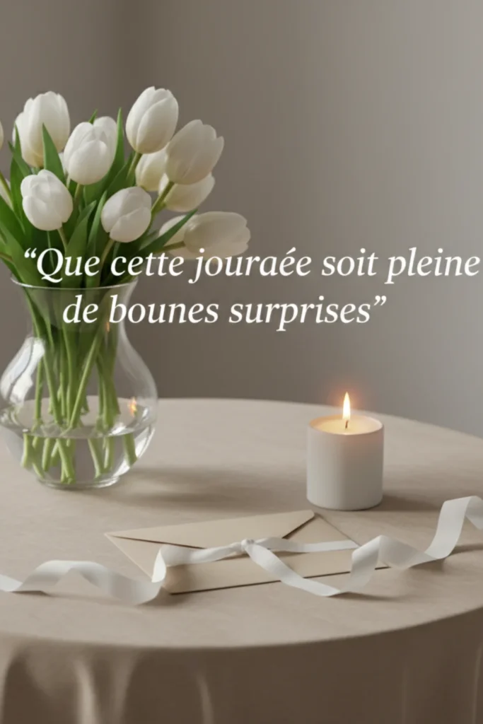 Que cette journée soit pleine de bonnes surprises.