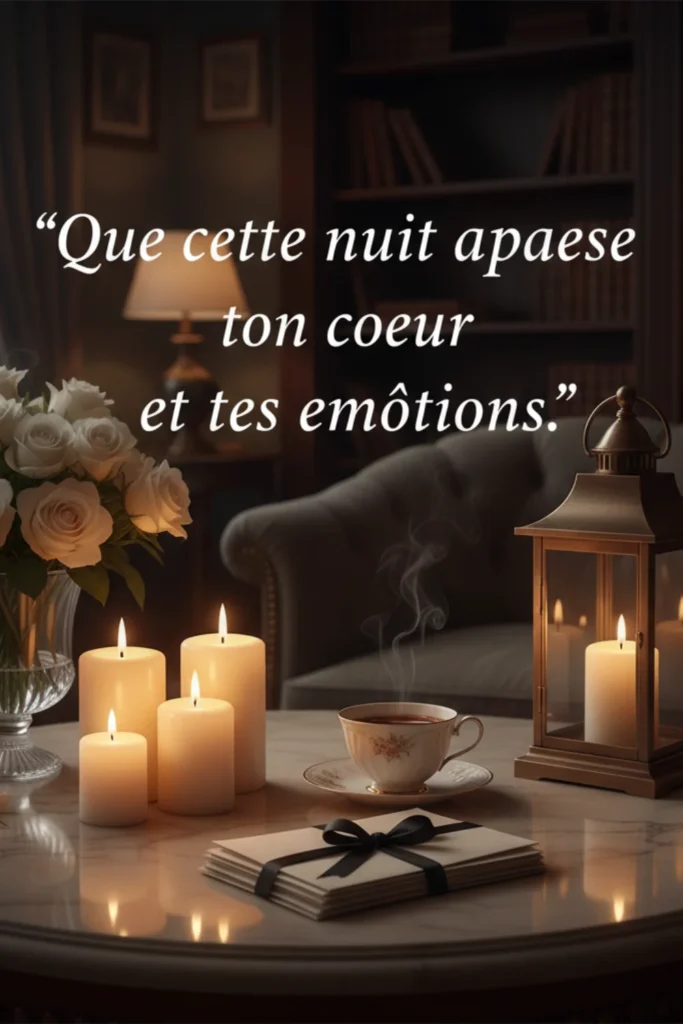 Que cette nuit apaise ton cœur et tes émotions.