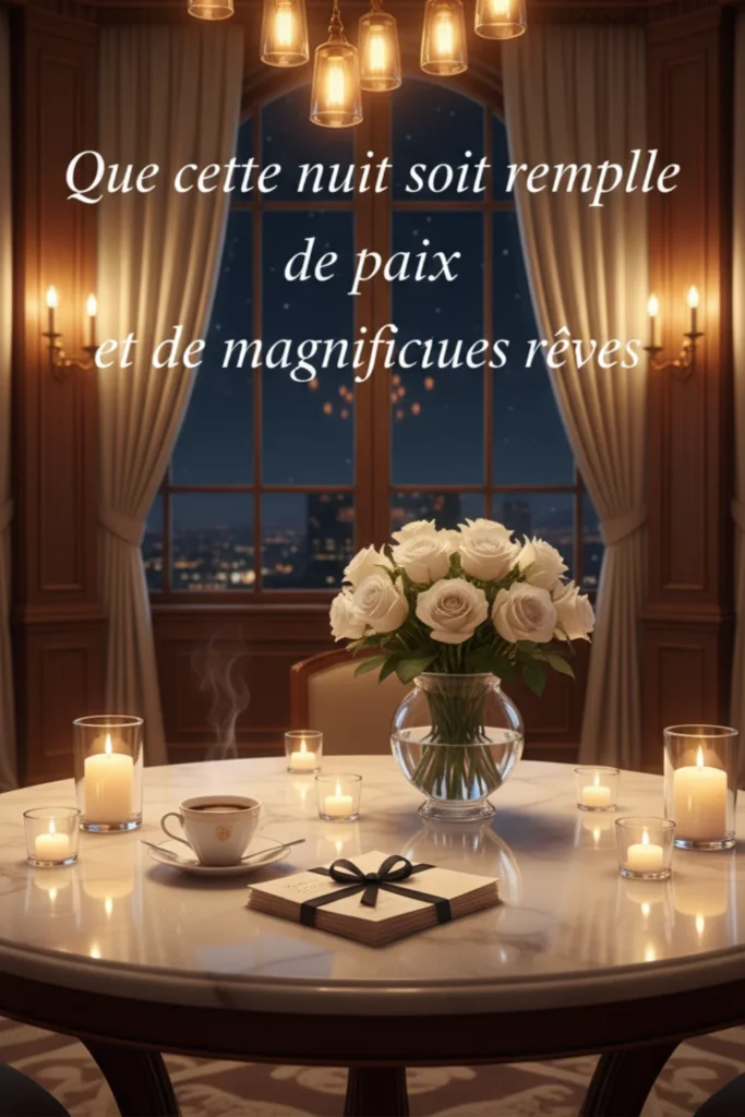 Que cette nuit soit remplie de paix et de magnifiques rêves.