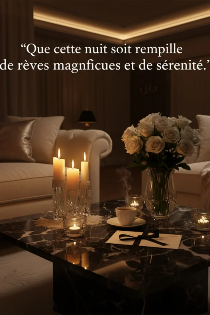 Que cette nuit soit remplie de rêves magnifiques et de sérénité.