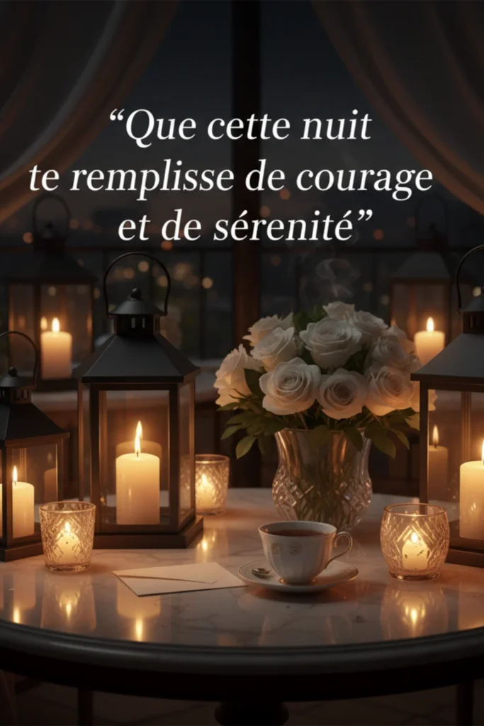 Que cette nuit te remplisse de courage et de sérénité.