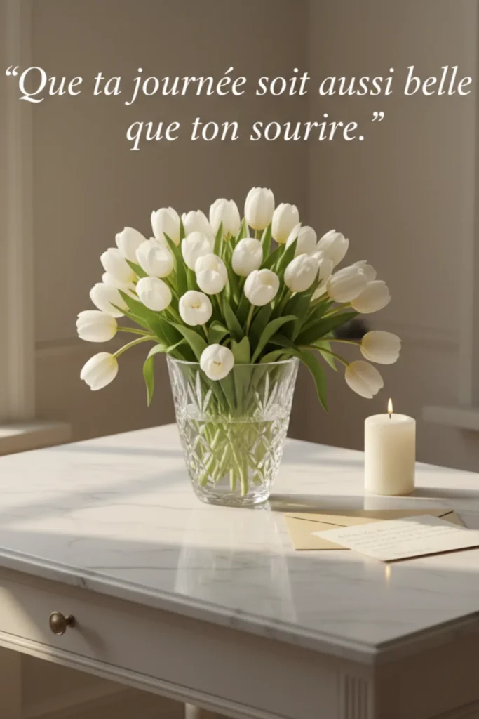 Que ta journée soit aussi belle que ton sourire.
