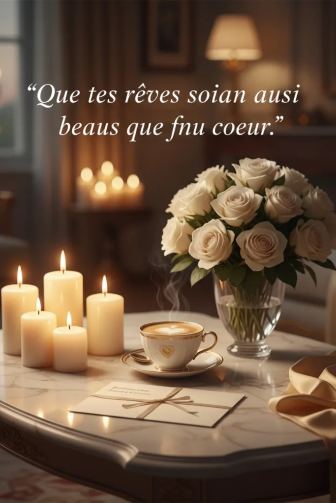 Que tes rêves soient aussi beaux que ton cœur.