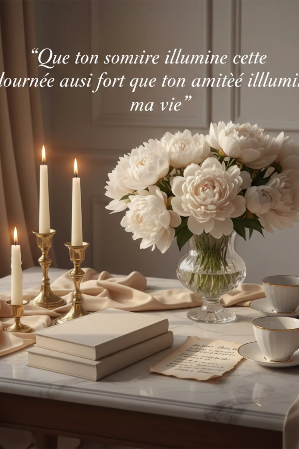 Que ton sourire illumine cette journée aussi fort que ton amitié illumine ma vie.