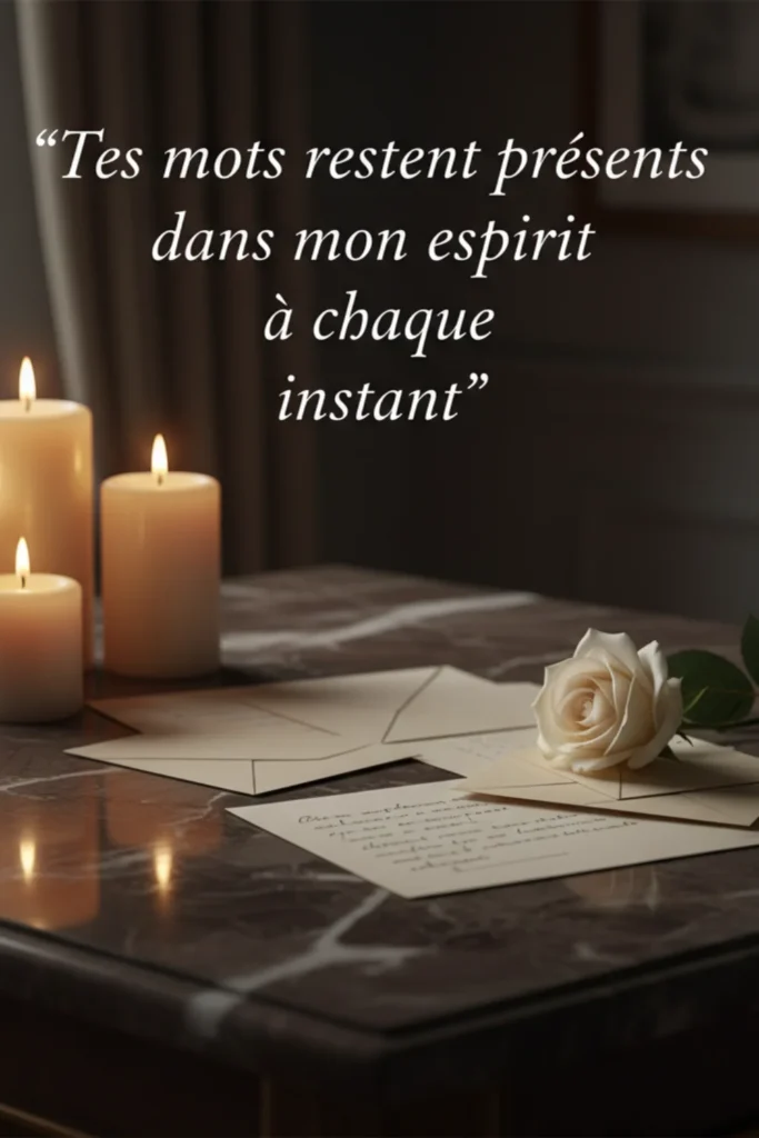 Tes mots restent présents dans mon esprit à chaque instant.