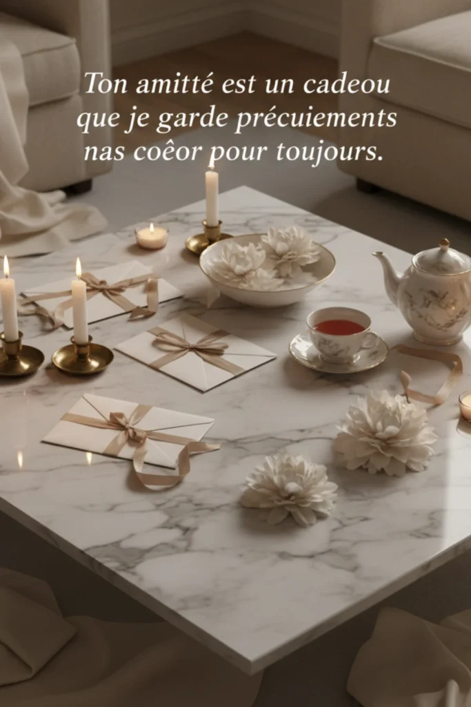 Ton amitié est un cadeau que je garde précieusement dans mon cœur pour toujours.