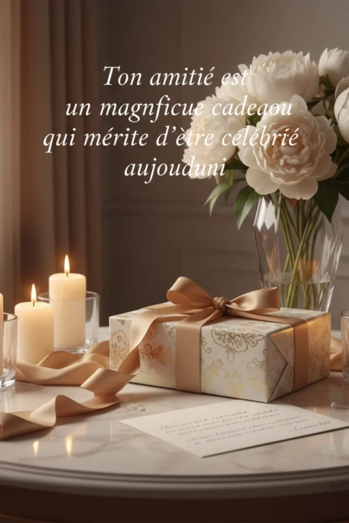 Ton amitié est un magnifique cadeau qui mérite d’être célébré aujourd’hui.