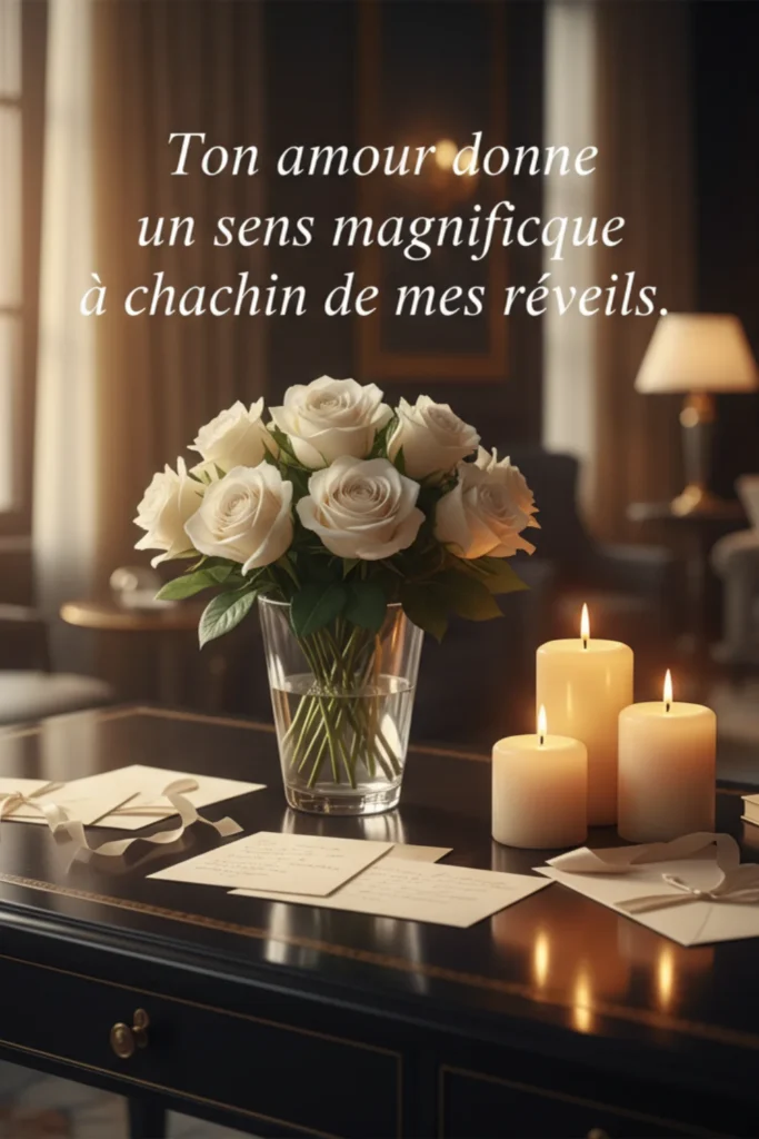 Ton amour donne un sens magnifique à chacun de mes réveils.
