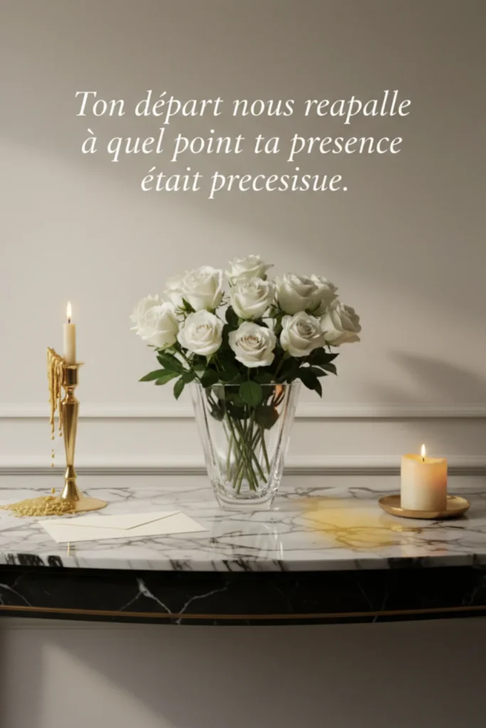 “Ton départ nous rappelle à quel point ta présence était précieuse.”