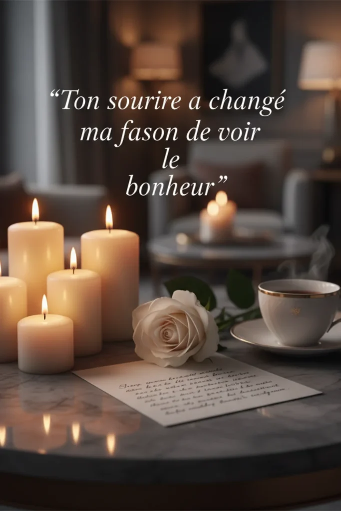 Ton sourire a changé ma façon de voir le bonheur.