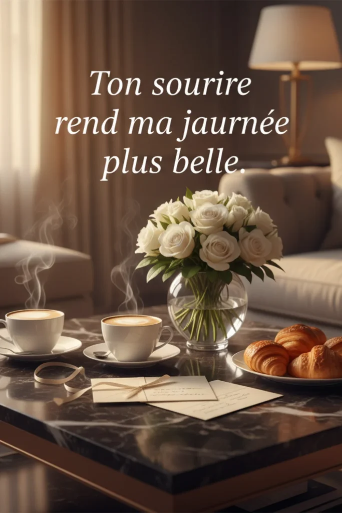 Ton sourire rend ma journée plus belle.