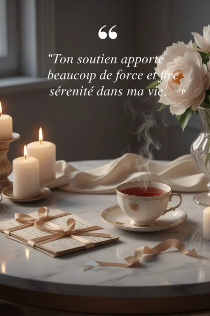 Ton soutien apporte beaucoup de force et de sérénité dans ma vie.