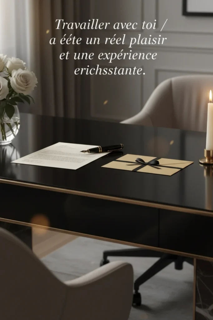 Travailler avec toi a été un réel plaisir et une expérience enrichissante.