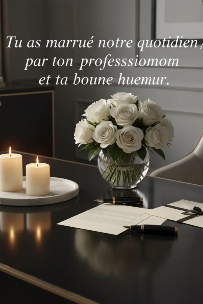 Tu as marqué notre quotidien par ton professionnalisme et ta bonne humeur.