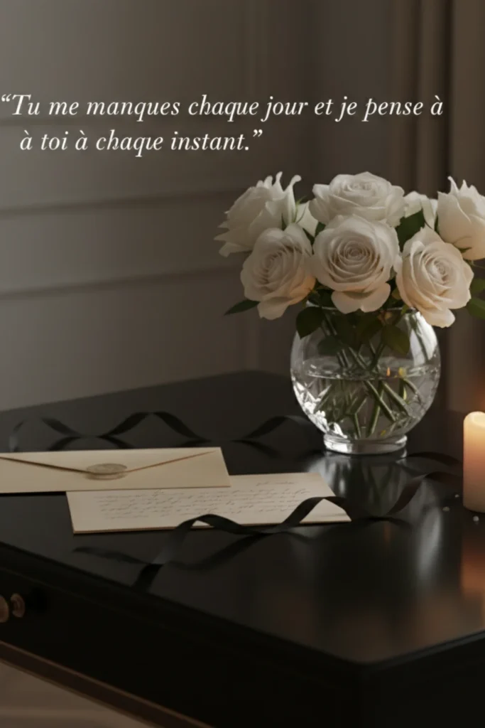 Tu me manques chaque jour et je pense à toi à chaque instant.