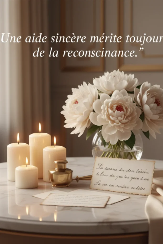 Une aide sincère mérite toujours de la reconnaissance.