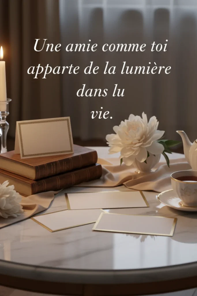 Une amie comme toi apporte de la lumière dans la vie.