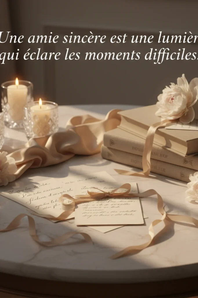 Une amie sincère est une lumière qui éclaire les moments difficiles.