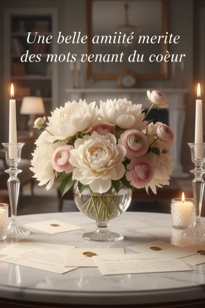 Une belle amitié mérite des mots venant du cœur.