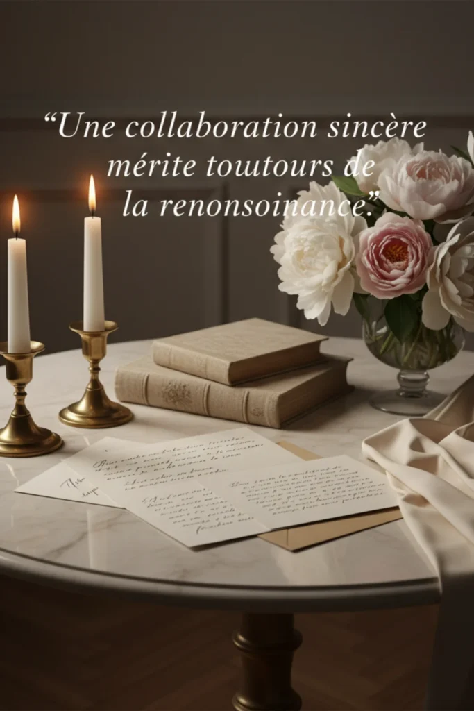 Une collaboration sincère mérite toujours de la reconnaissance.