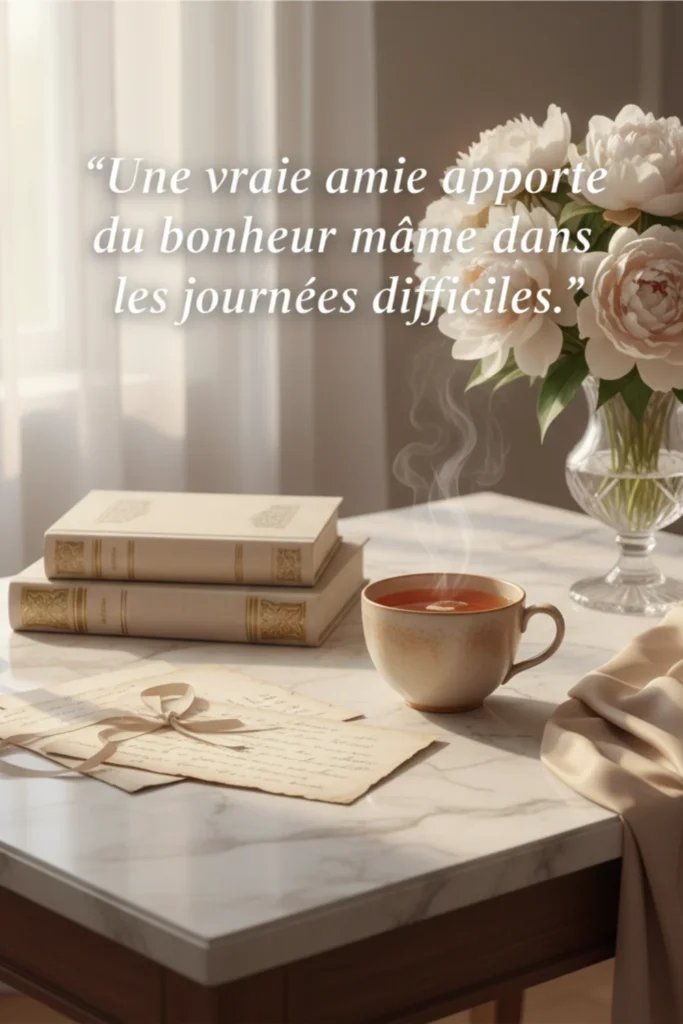 Une vraie amie apporte du bonheur même dans les journées difficiles.