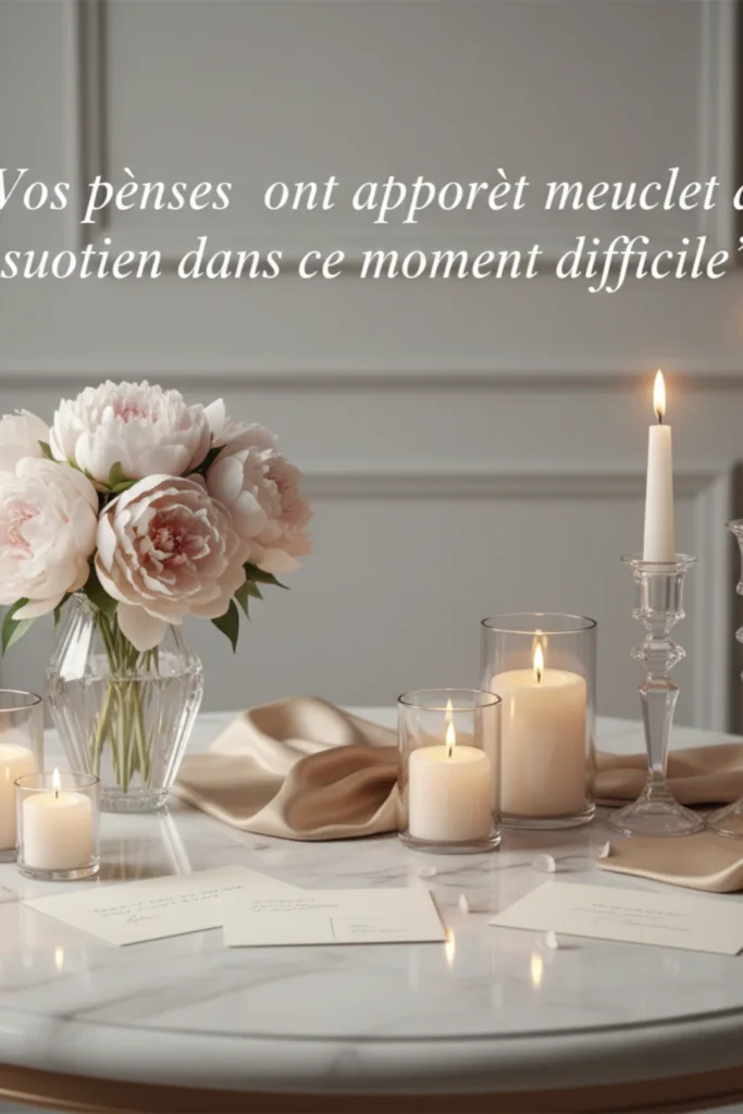 Vos pensées ont apporté beaucoup de soutien dans ce moment difficile.
