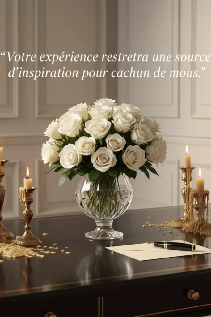 Votre expérience restera une source d’inspiration pour chacun de nous.”