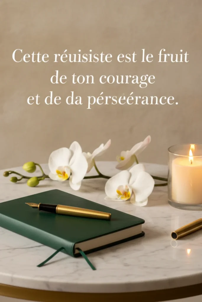 Cette réussite est le fruit de ton courage et de ta persévérance