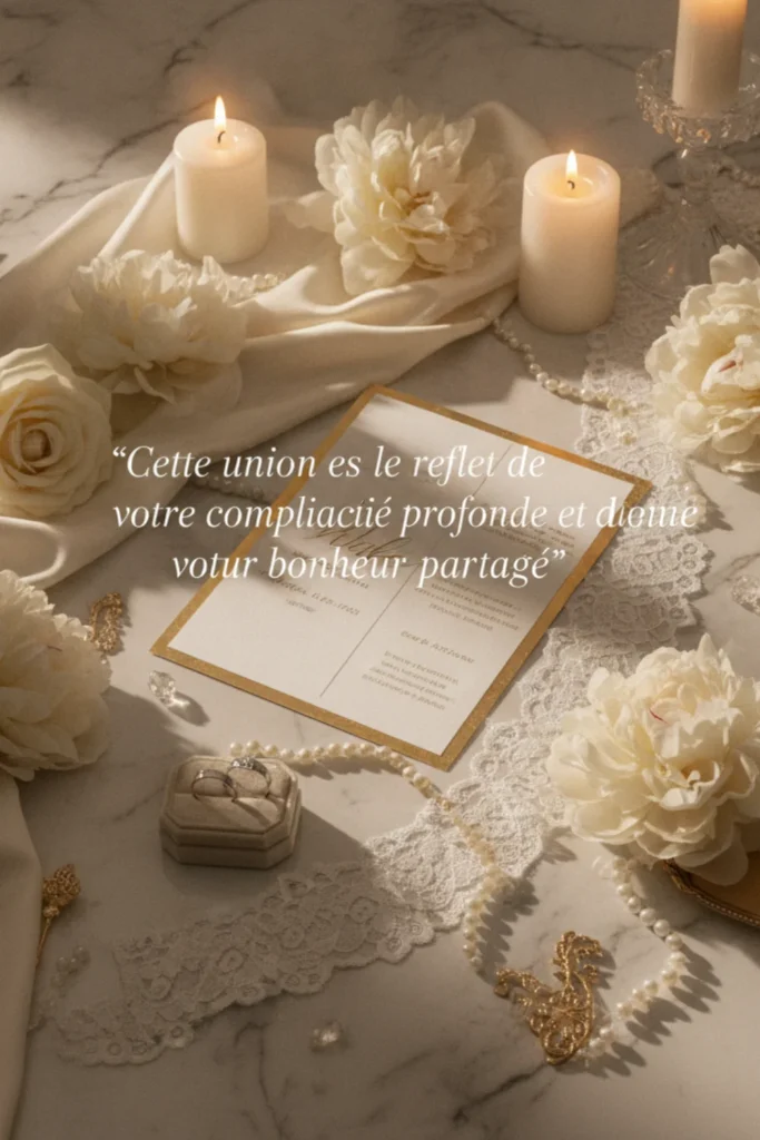 Cette union est le reflet de votre complicité et de votre bonheur.
