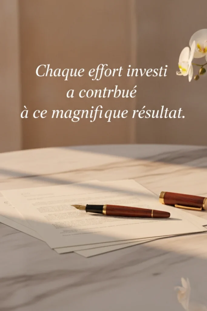 Chaque effort investi a contribué à ce magnifique résultat