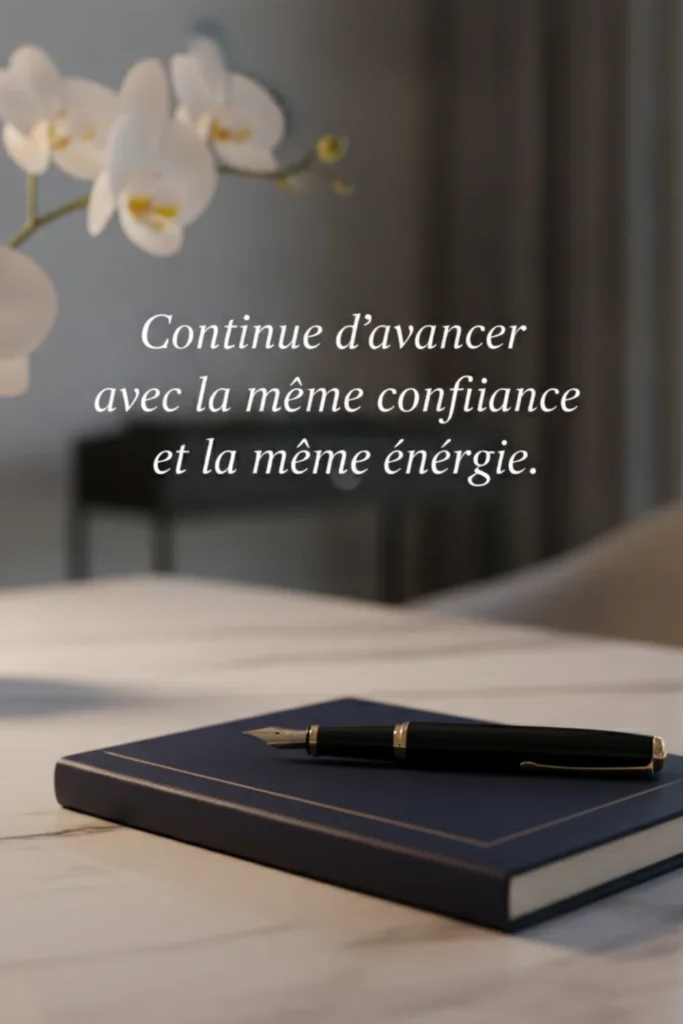 Continue d’avancer avec la même confiance et la même énergie