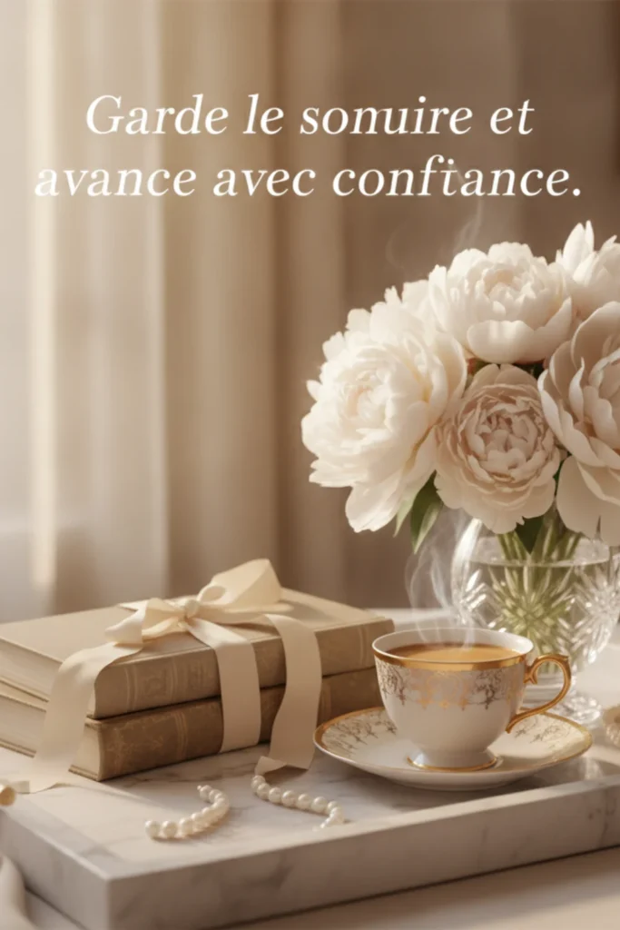 Garde le sourire et avance avec confiance.