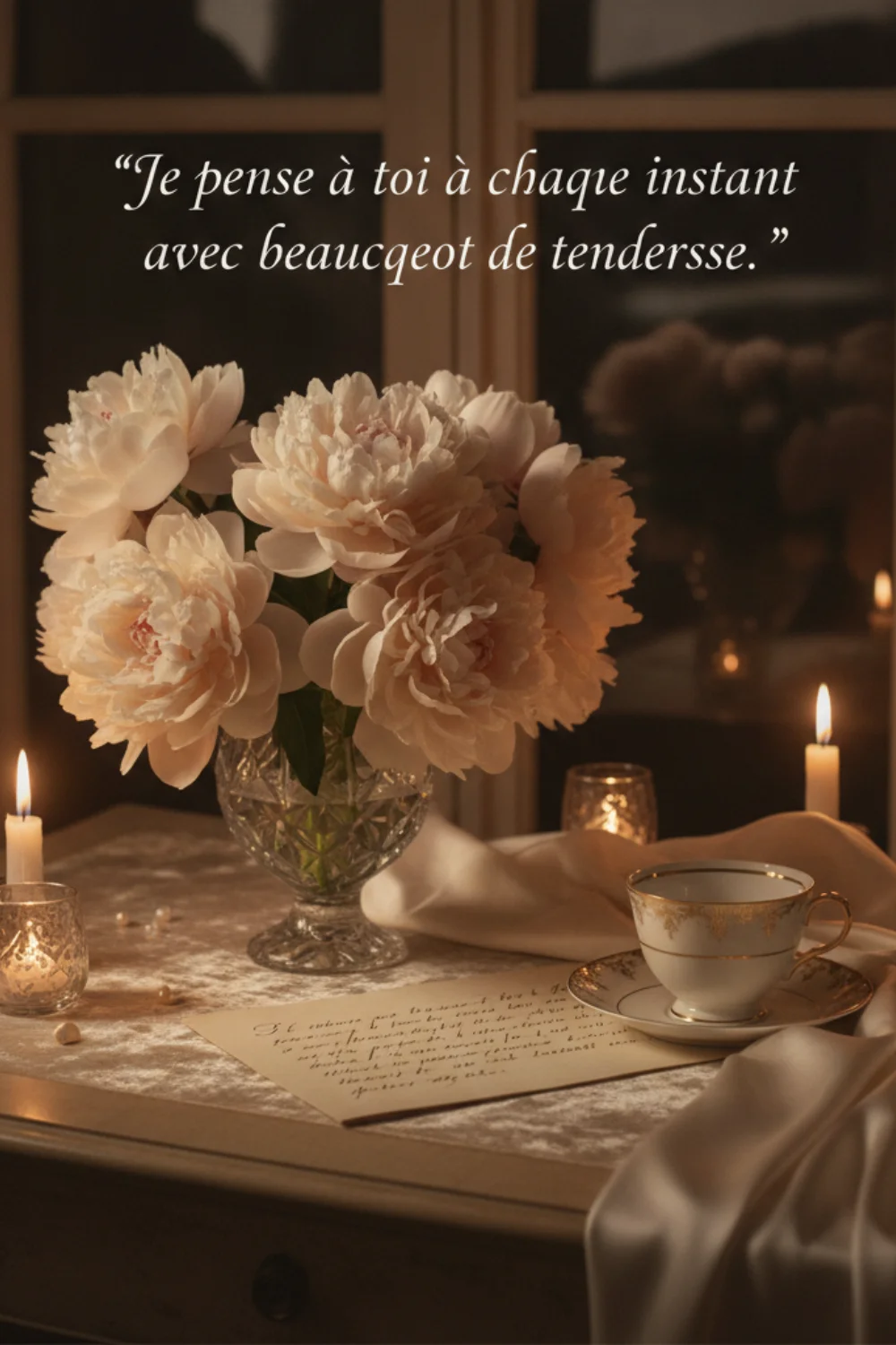 Je pense à toi à chaque instant avec beaucoup de tendresse.