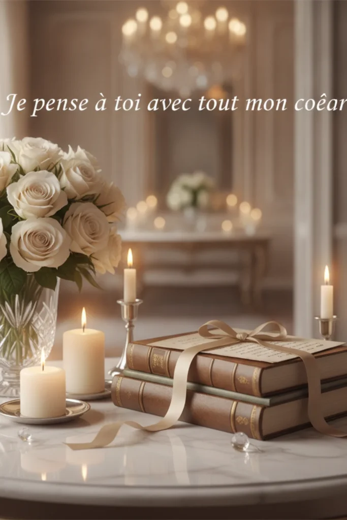 Je pense à toi avec tout mon cœur.