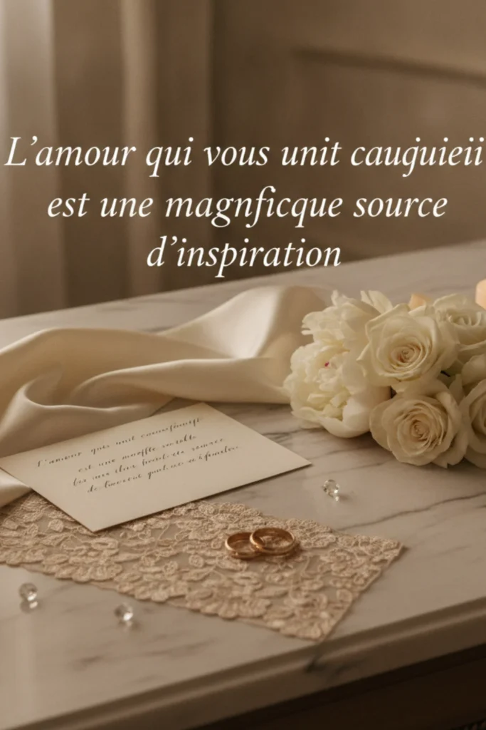 “L’amour qui vous unit aujourd’hui est une magnifique source d’inspiration”