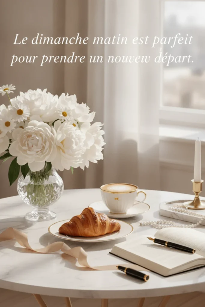 Le dimanche matin est parfait pour prendre un nouveau départ.