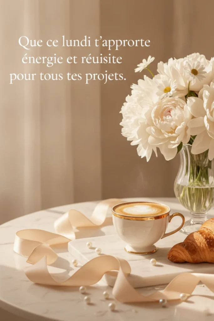 Que ce lundi t’apporte énergie et réussite pour tous tes projets.