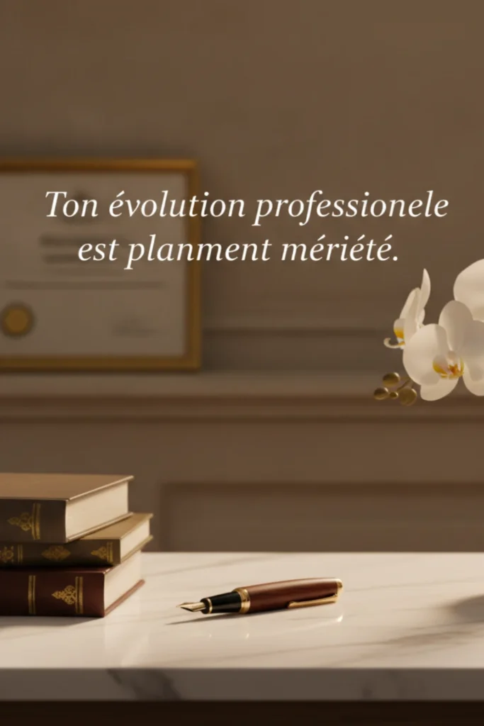 Ton évolution professionnelle est pleinement méritée