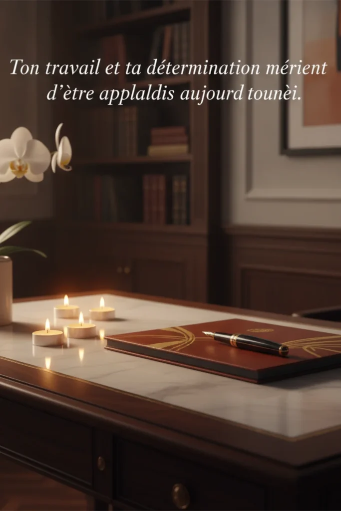 Ton travail et ta détermination méritent d’être applaudis aujourd’hui.