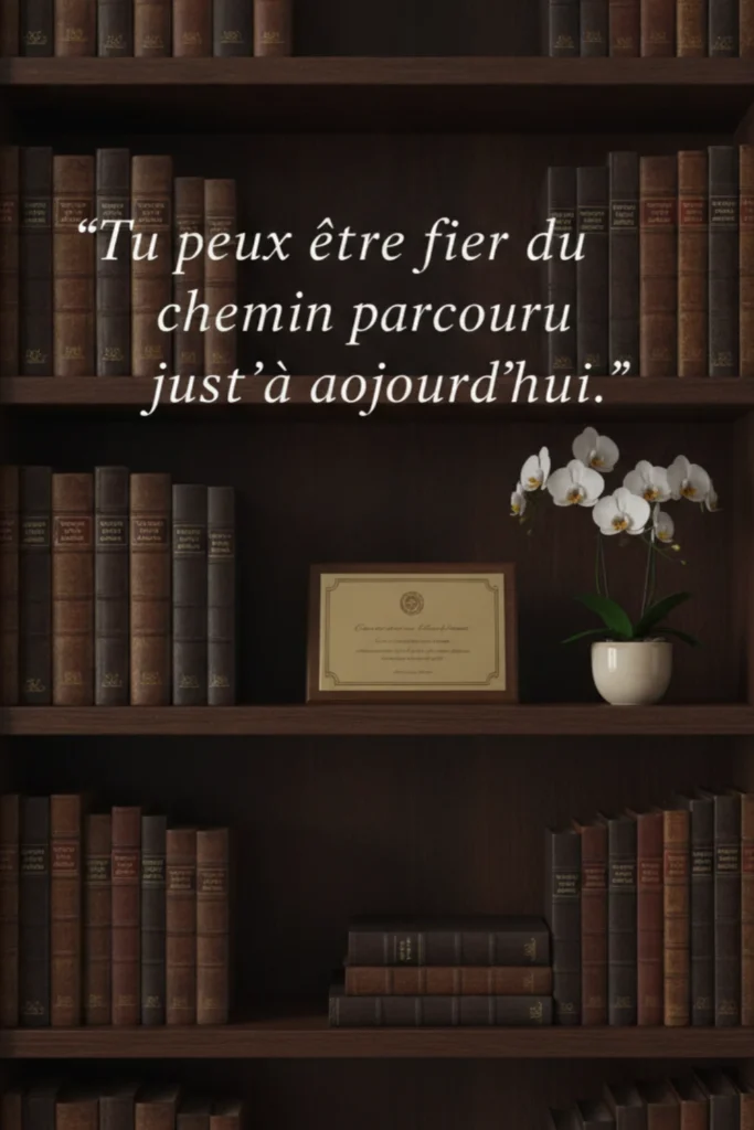 Tu peux être fier du chemin parcouru jusqu’à aujourd’hui.