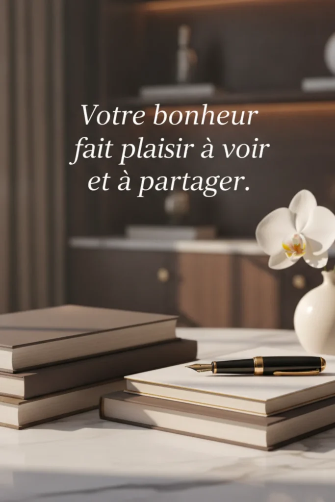 Votre bonheur fait plaisir à voir et à partager.