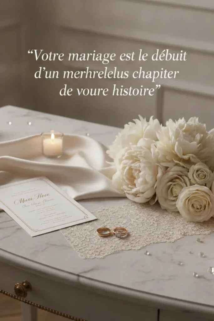 “Votre mariage est le début d’un merveilleux chapitre de votre histoire”